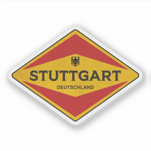 Stuttgart Deutschland Vintag Aufkleber (Vorderseite)