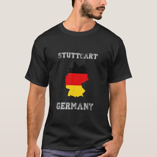 Stuttgart Deutschland Vintag Deutschland Flaggenpl T-Shirt (Vorderseite)