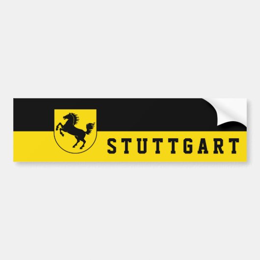 Stuttgart-Flagge (Deutschland) Autoaufkleber (Vorne)