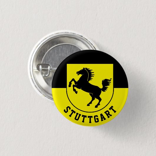 Stuttgart-Flagge (Deutschland) Button (Vorne & Hinten)