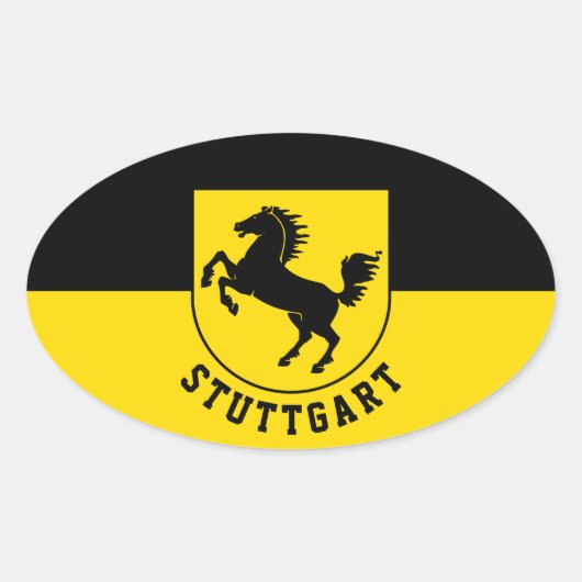 Stuttgart-Flagge (Deutschland) Ovaler Aufkleber (Vorderseite)