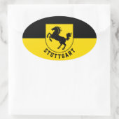 Stuttgart-Flagge (Deutschland) Ovaler Aufkleber (Tasche)