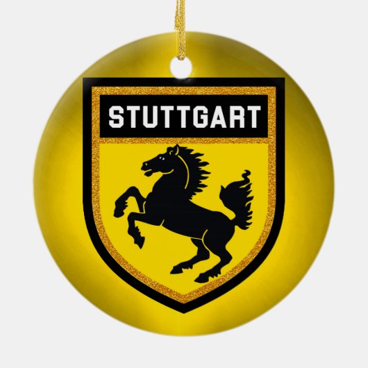 Stuttgart-Flagge Keramik Ornament (Hinten)