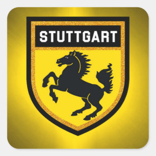 Stuttgart-Flagge Quadratischer Aufkleber