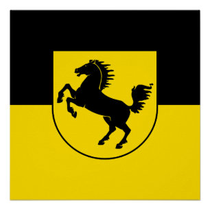 Stuttgart Flagge Stadt Deutschland Symbol Emblem P Poster