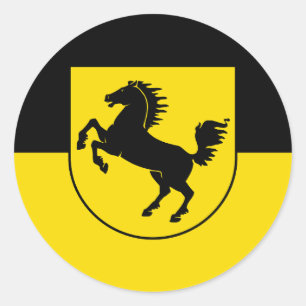 Stuttgart Flagge Stadt Deutschland Symbol Emblem P Runder Aufkleber