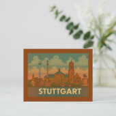 Stuttgart Germany City Art Postkarte (Stehend Vorderseite)