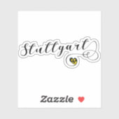 Stuttgart-Herzenflagge Aufkleber (Blatt)