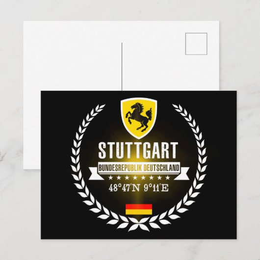Stuttgart Postkarte (Vorne/Hinten)