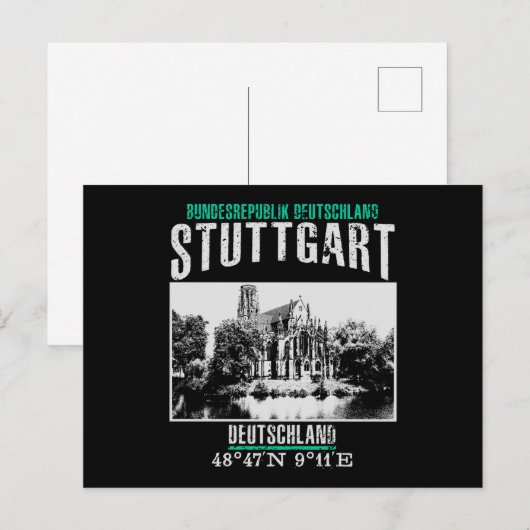 Stuttgart Postkarte (Vorne/Hinten)