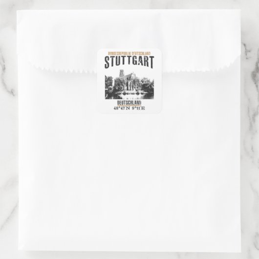Stuttgart Quadratischer Aufkleber (Tasche)
