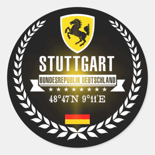 Stuttgart Runder Aufkleber (Vorderseite)