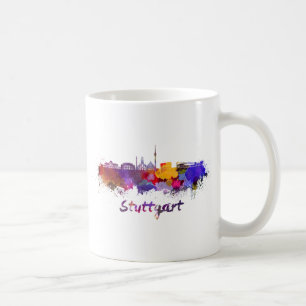 Stuttgart skyline im Watercolor Kaffeetasse