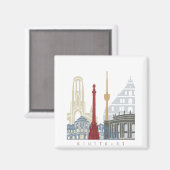 Stuttgart skyline poster magnet (Vorderseite/Rückseite)