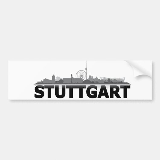 Stuttgart Stadt Skyline - Autoaufkleber /Aufkleber (Vorne)