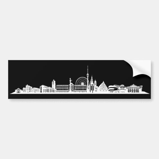 Stuttgart Stadt Skyline - Autoaufkleber /Aufkleber (Vorne)