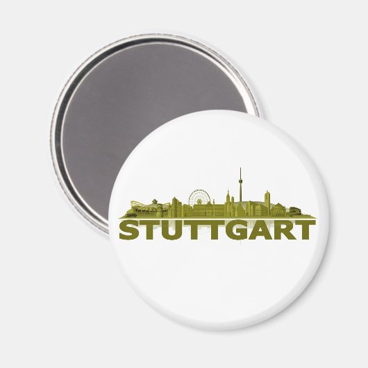 Stuttgart Stadt Skyline - Magnet (Vorderseite/Rückseite)