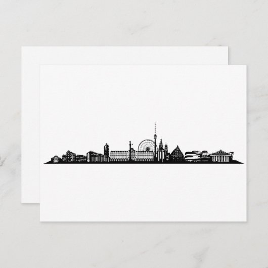 Stuttgart Stadt Skyline - Postkarte (Vorne/Hinten)