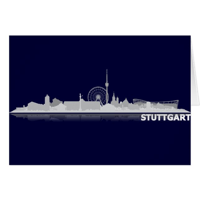 Stuttgart Stadt Skyline - Postkarte / Klappkarte (Vorderseite (Horizontal))