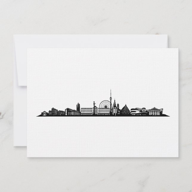 Stuttgart Stadt Skyline - Postkarte / Klappkarte (Vorderseite)