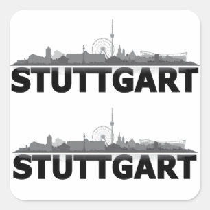 Stuttgart Stadt Skyline - sonstige Geschenkideen Quadratischer Aufkleber