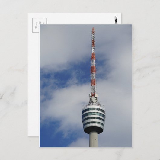 Stuttgarter Fernsehturm Korb Postkarte (Vorne/Hinten)