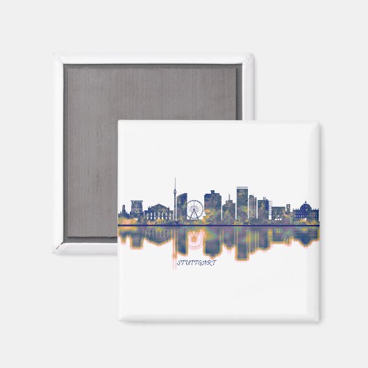 Stuttgarter Skyline Magnet (Vorderseite/Rückseite)