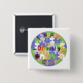 StützDiversity in meinem Gemeinschaftsknopf Button (Vorne & Hinten)
