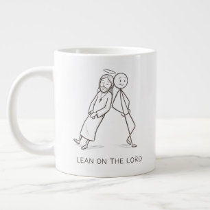 Stütze dich auf den Herrn Stick-Figur Christlicher Jumbo-Tasse