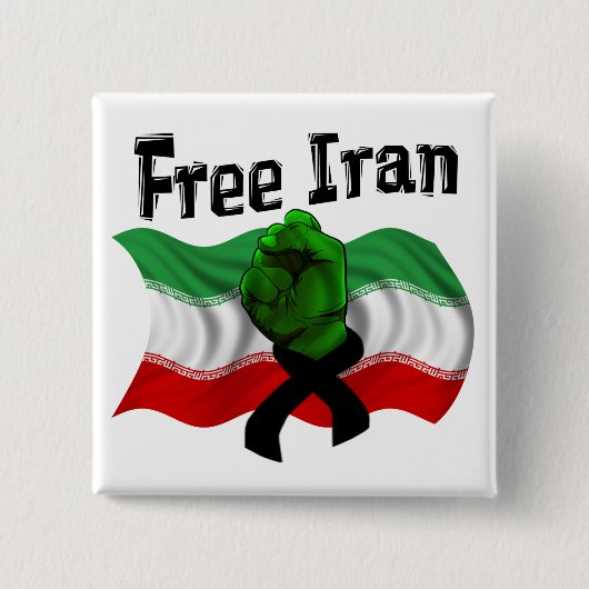 Stützen Sie die grüne Welle, den freien Iran Button (Vorderseite)