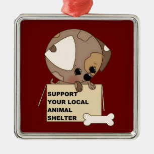 Stützen Sie Ihr Tierheim Silbernes Ornament