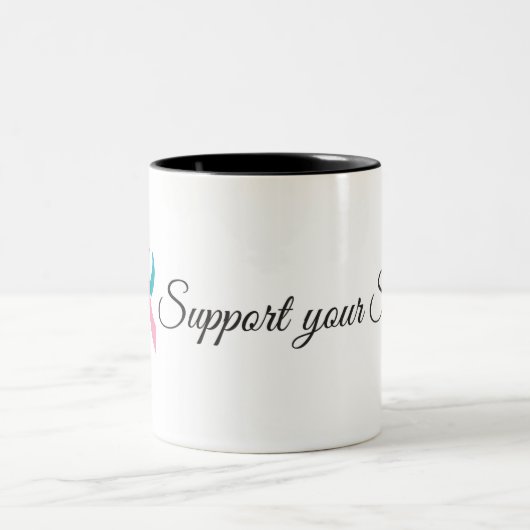 Stützen Sie Ihre Schwester-Tassen Zweifarbige Tasse (Mittel)
