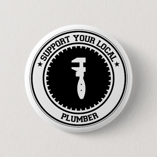 Stützen Sie Ihren lokalen Klempner Button (Vorderseite)
