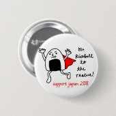 stützen Sie Japan 2011 - mr.riceball zur Rettung Button (Vorne & Hinten)