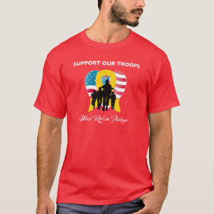 Stützen Sie unser Truppe-Abnutzungs-Rot an Freita T-Shirt