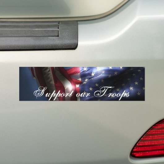 Stützen Sie unsere Troops-U.S.A. Flagge Autoaufkleber (Auf Auto)