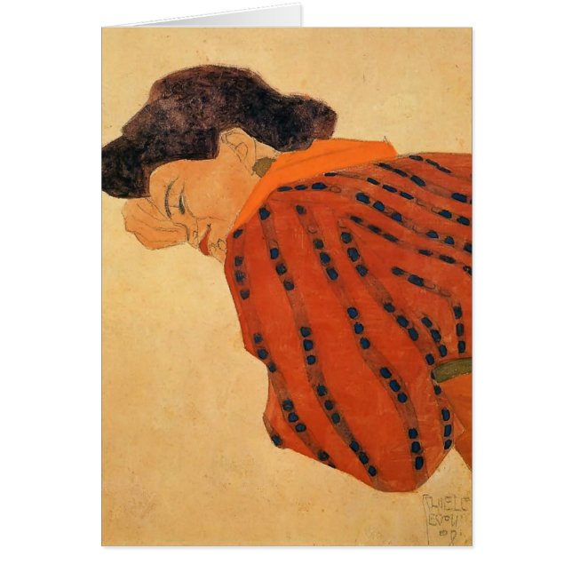 Stützende Frau Egon Schiele- mit roter Bluse (Vorne)