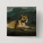 Stützende Löwin, c.1855 (Öl auf Platte) Button (Vorderseite)