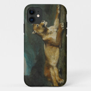Stützende Löwin, c.1855 (Öl auf Platte) iPhone 11 Hülle