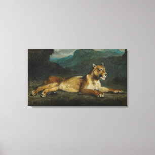 Stützende Löwin, c.1855 (Öl auf Platte) Leinwanddruck