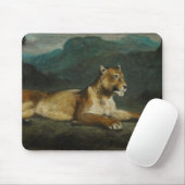 Stützende Löwin, c.1855 (Öl auf Platte) Mousepad (Mit Mouse)