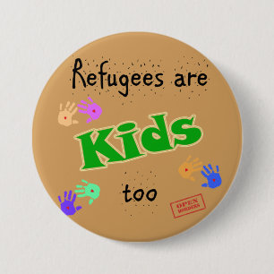 Stützenflüchtlingskrise des runden Abzeichens Button