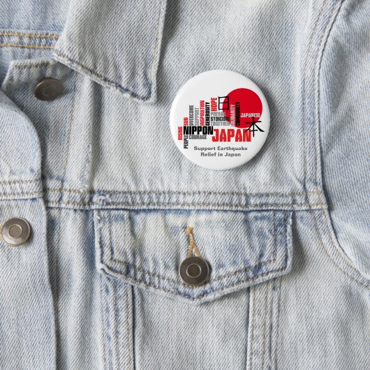 Stützerdbeben-Tsunami-Entlastung in Japan Button (Beispiel)