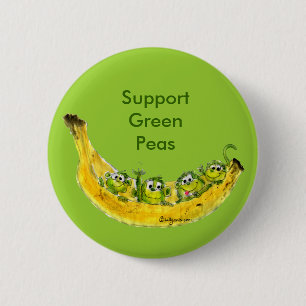Stützgrüne Erbsen Banimals Affe-Knopf-Button Button