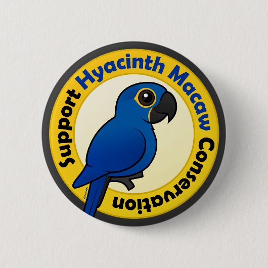 Stützhyazinthemacaw-Erhaltung Button (Vorderseite)