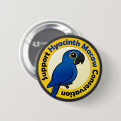 Stützhyazinthemacaw-Erhaltung Button (Vorne & Hinten)