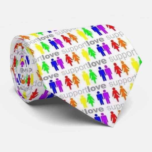 StützLiebe - Regenbogen-Krawatte Krawatte (Gerollt)