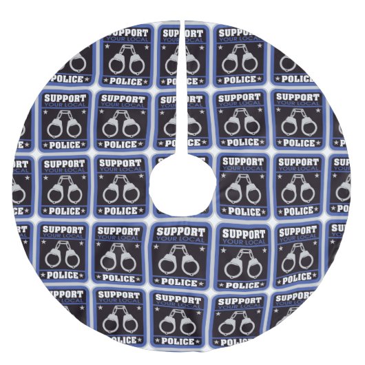 Stützlokale Polizei Polyester Weihnachtsbaumdecke (Vorderseite)