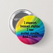 Stützmenschenrechts-Knopf Button (Vorne & Hinten)