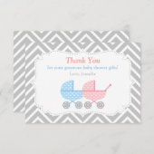 Stwalzen Twins Baby Dusche Danke Karte (Vorne/Hinten)